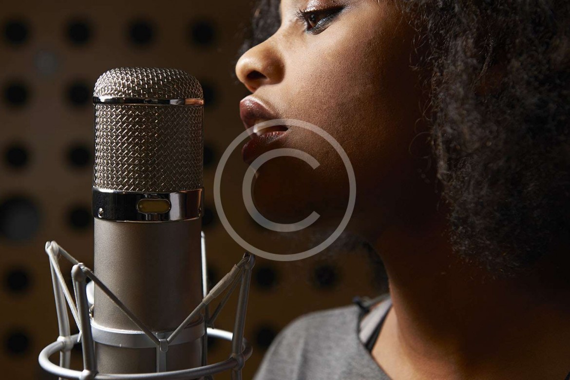 female vocalist in recording
